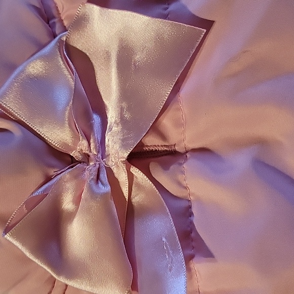 😊 Simply Dog Pink Puffer Vest Jacket Hat Accessory Breeds Lace Bow Velcro Easy - Picture 8 of 8